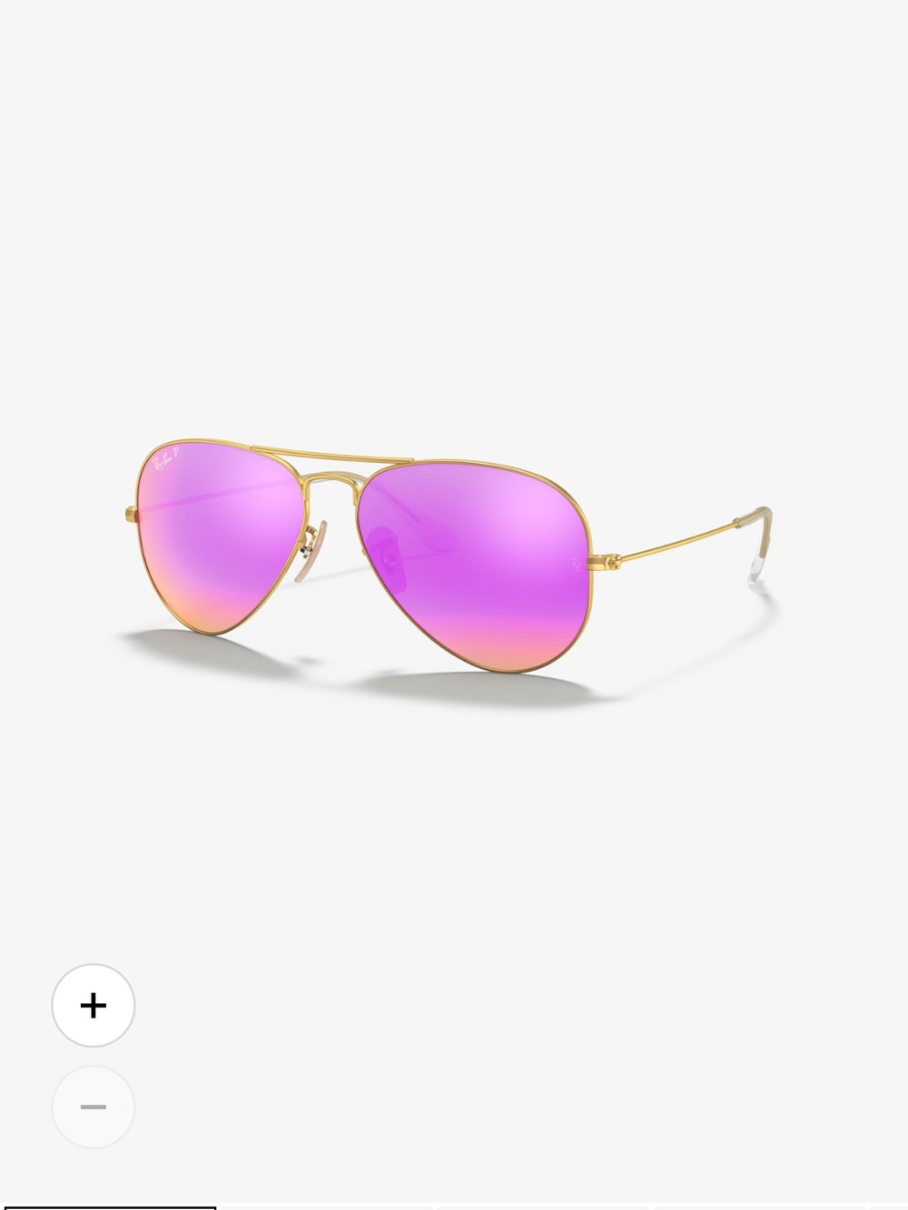 Ray-Ban Gold Violet Polarized Aviator Flash Lens Sunglasses